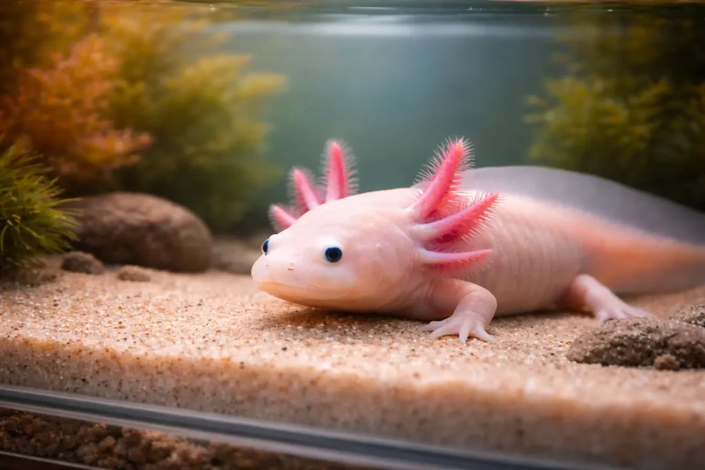 relation apaisée axolotl humain environnement stable aquarium
