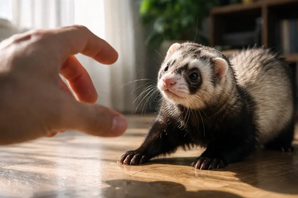 furet reaction main approche interaction humain comportement