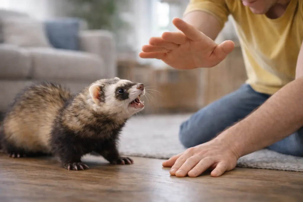 erreur manipulation furet comportement stress morsure humain