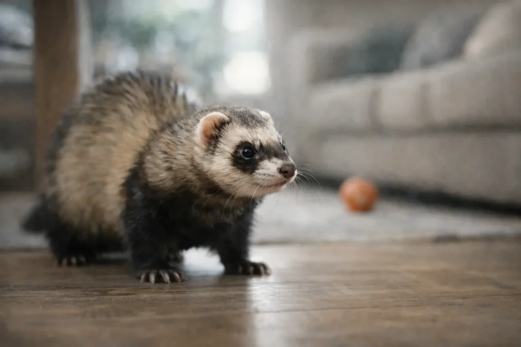 furet stress comportement agressif environnement maison