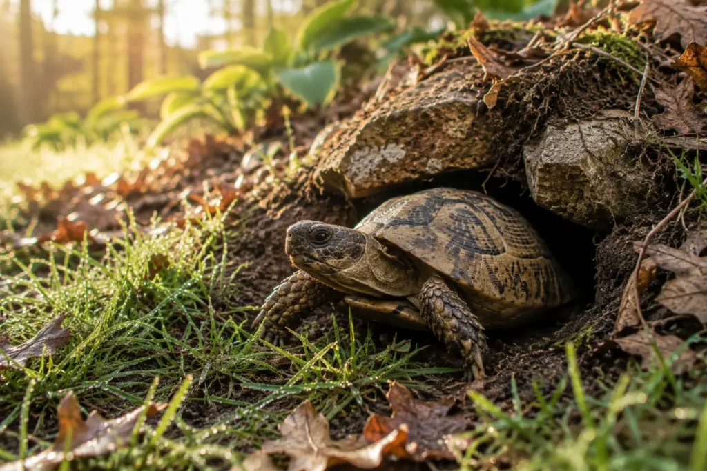 tortue terrestre fin hibernation printemps