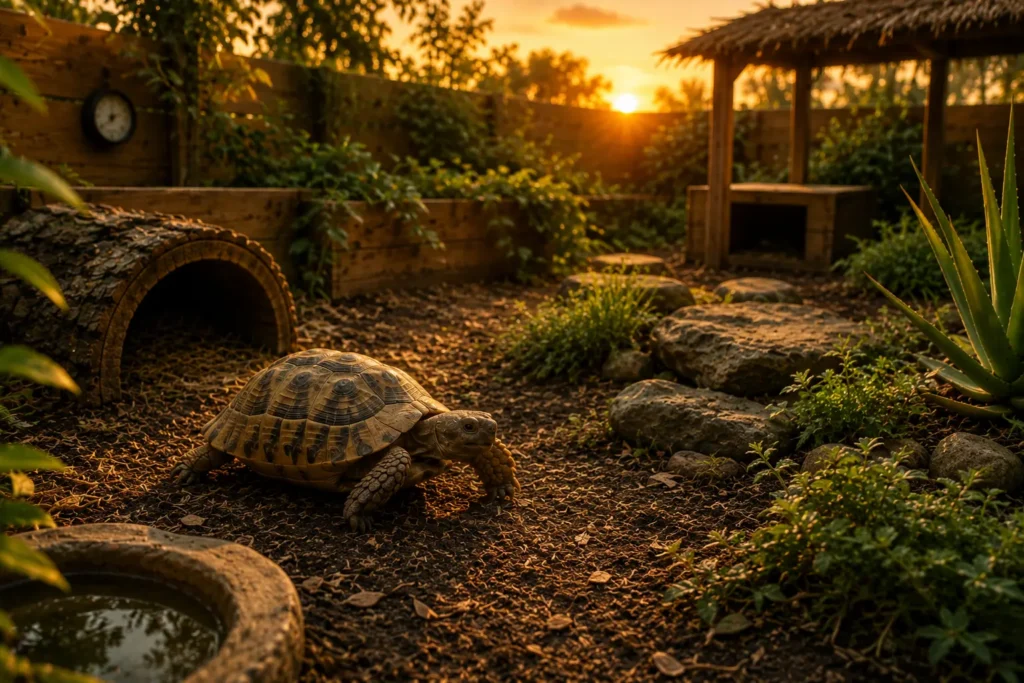 bien etre tortue terrestre environnement rassurant