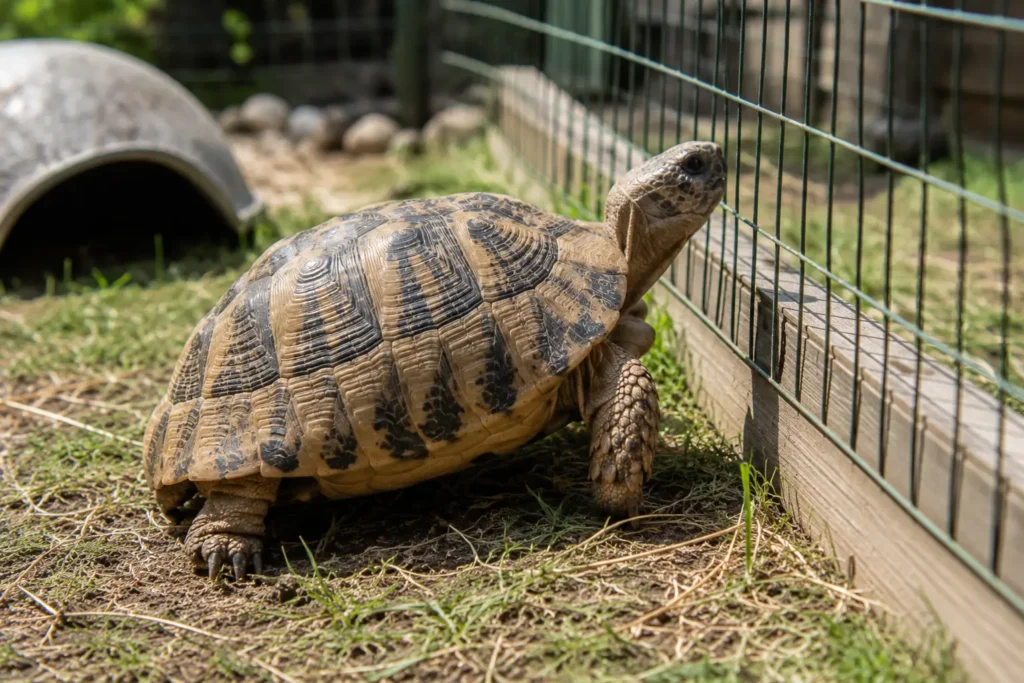tortue terrestre agitation stress enclos