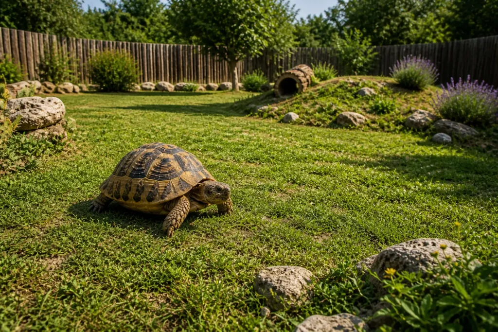 taille enclos tortue terrestre espace mouvement