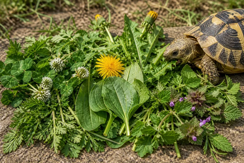 plantes alimentation tortue terrestre pissenlit plantain trefle