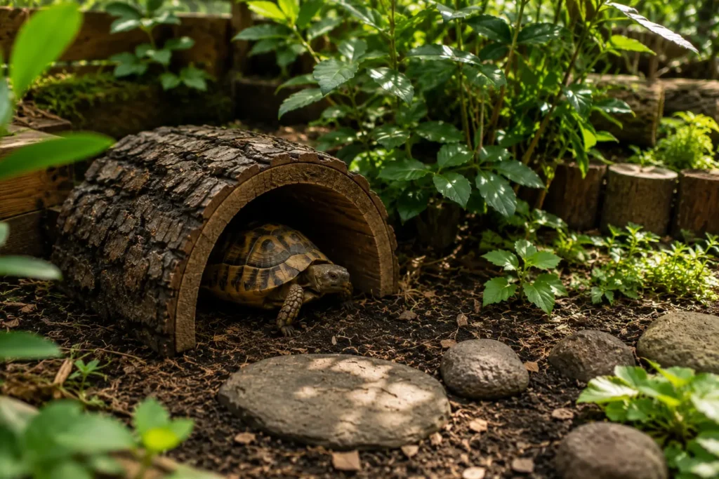 cachette tortue terrestre environnement calme