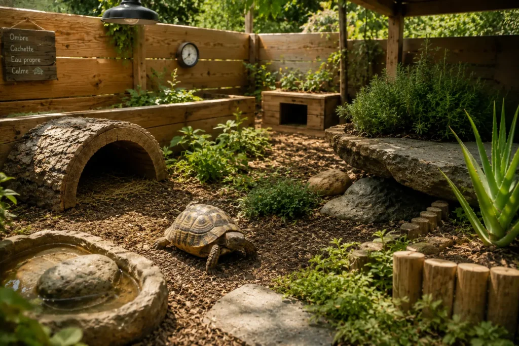 environnement stable tortue terrestre stress