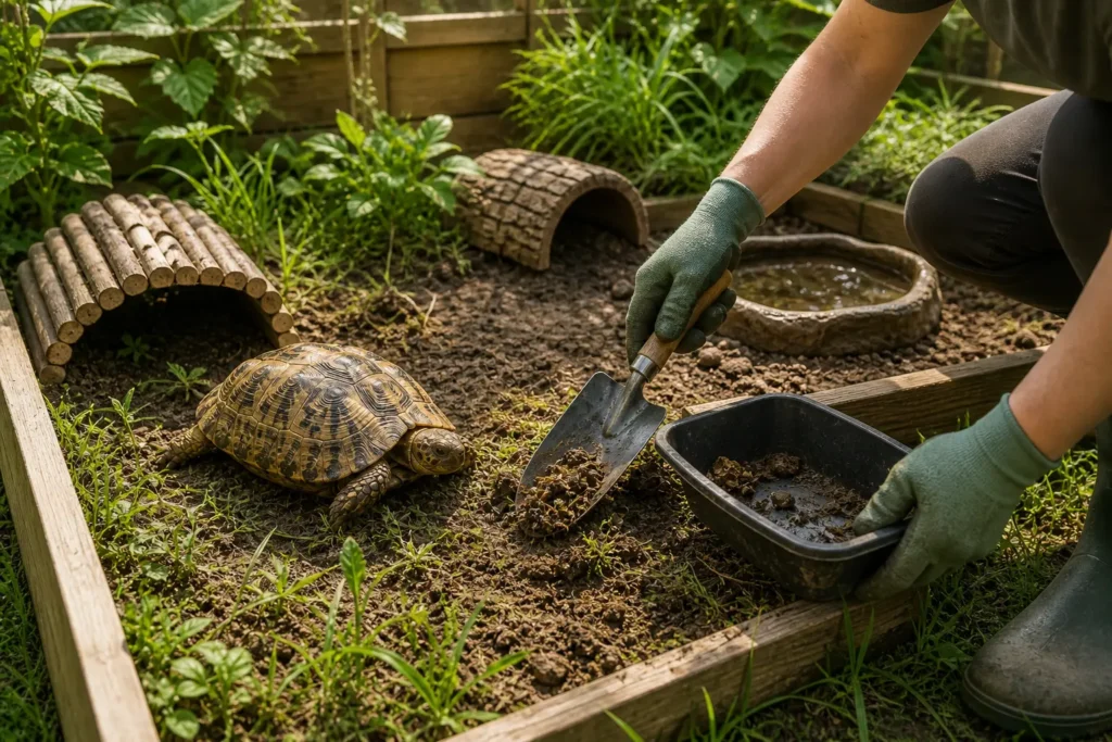 nettoyage enclos tortue terrestre entretien habitat