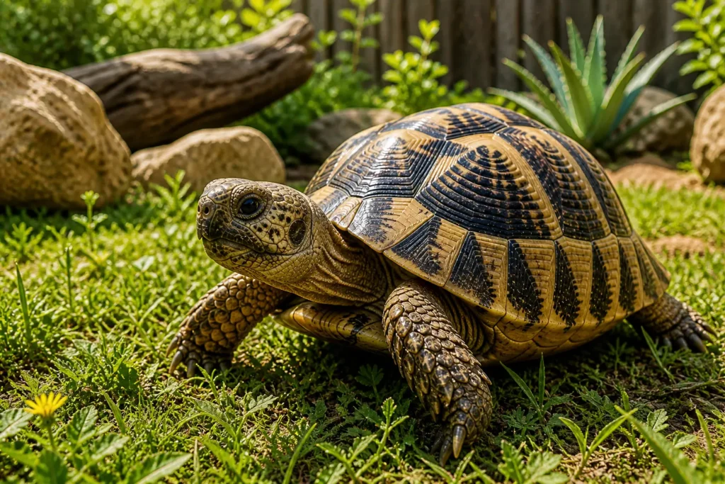 tortue terrestre active bonne sante comportement