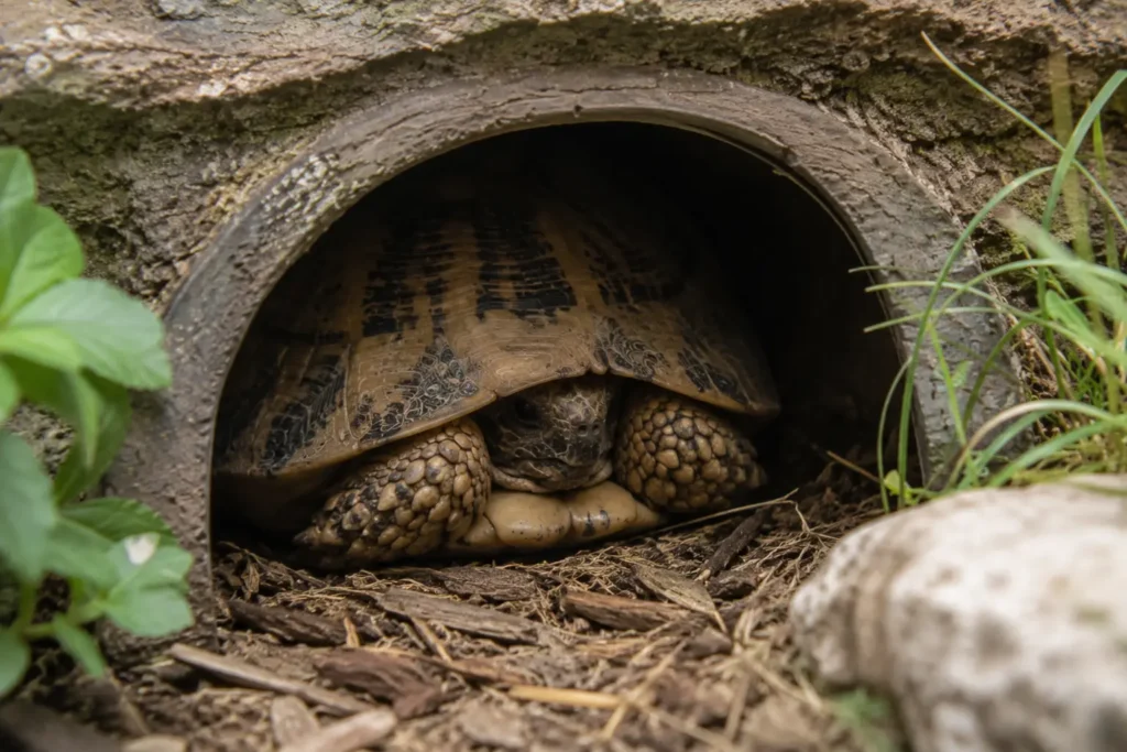 tortue terrestre cachette excessive stress
