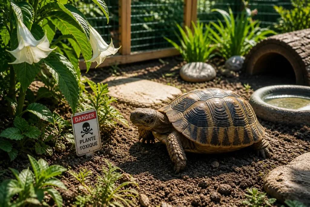 danger tortue terrestre plante toxique environnement