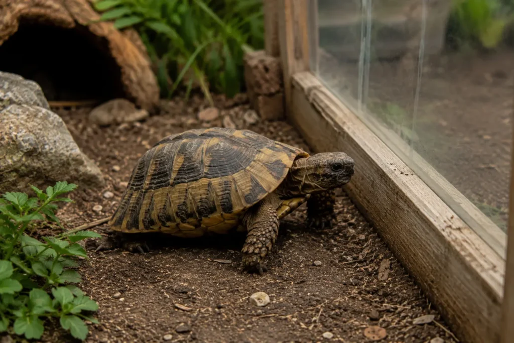signes stress tortue terrestre comportement