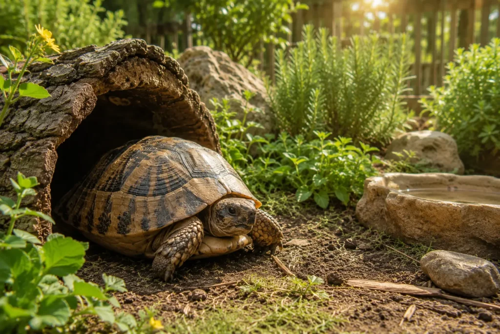 tortue terrestre calme environnement adapte bien etre