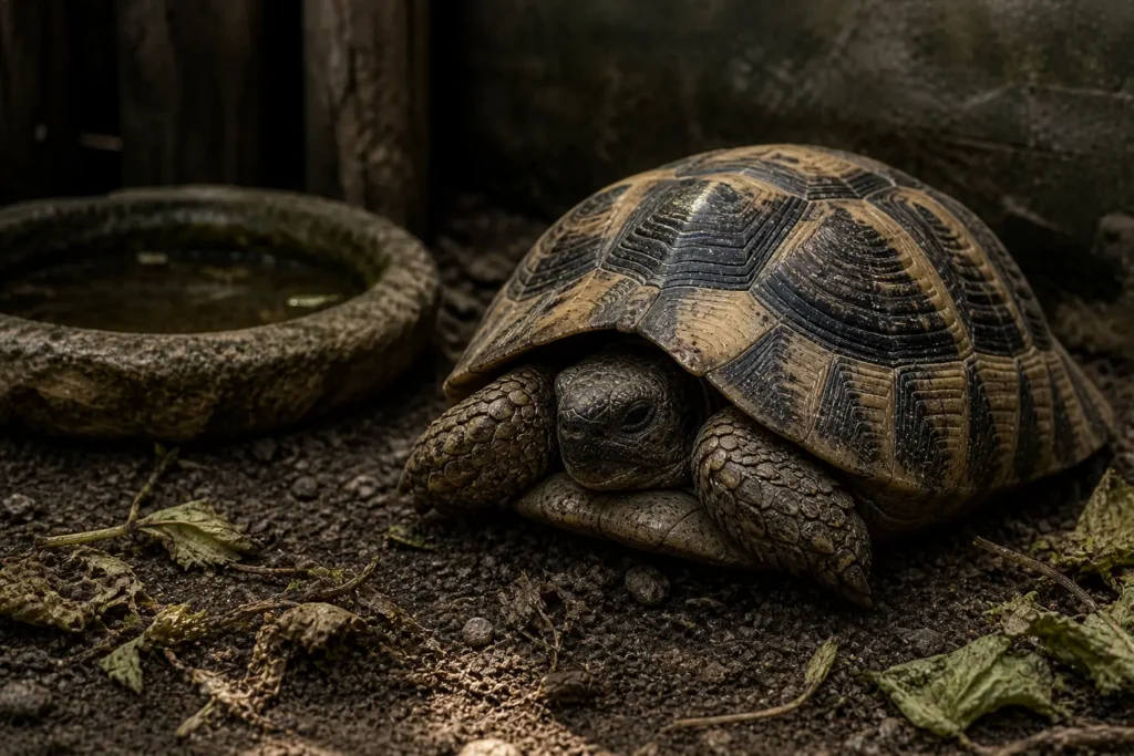tortue terrestre malade symptomes immobilite