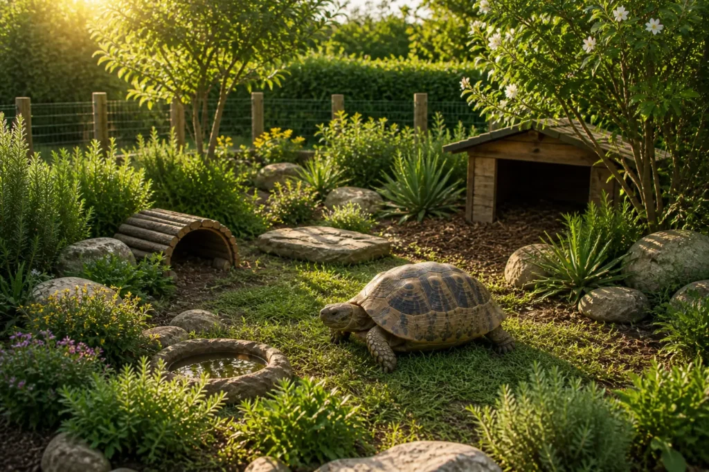 tortue terrestre habitat idéal bien etre naturel