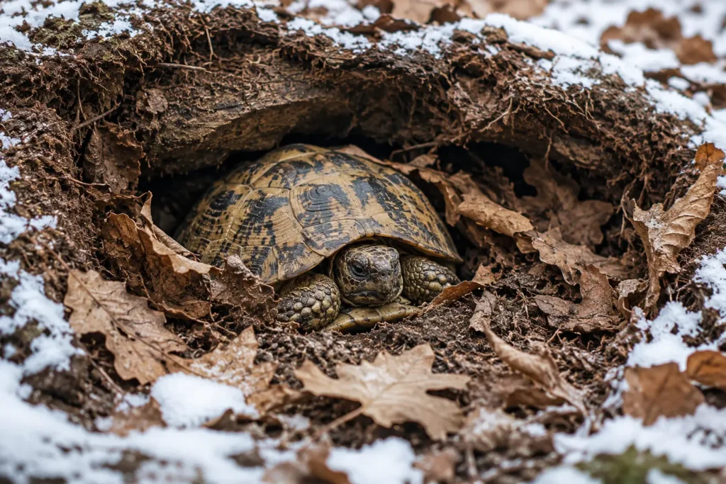 tortue terrestre preparation hibernation hiver