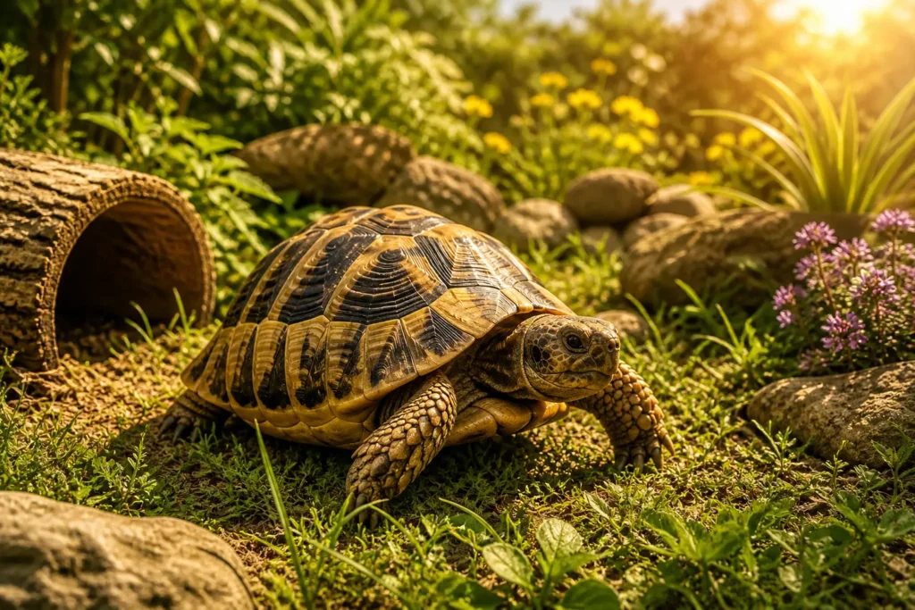Bien-être de la tortue terrestre : stimulation et environnement adapté