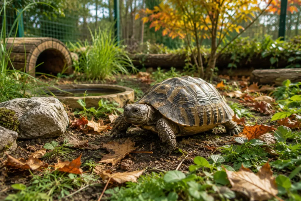 tortue terrestre en bonne santé avant hiver