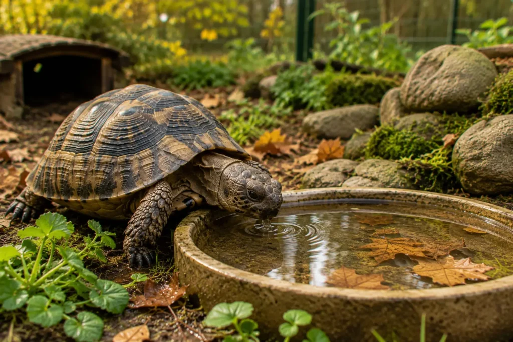 hydratation tortue terrestre avant hibernation