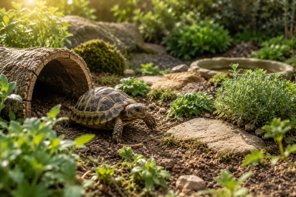tortue terrestre exploration nouvel environnement