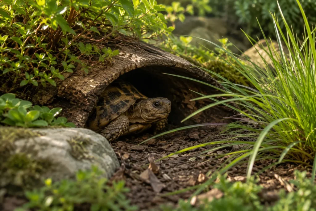 tortue terrestre observation nouvel habitat