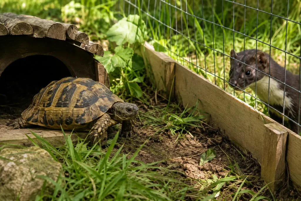 J'ai découvert qu'un prédateur entrait dans l'enclos de ma tortue