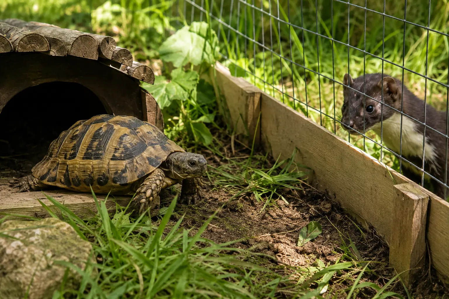 J'ai découvert qu'un prédateur entrait dans l'enclos de ma tortue