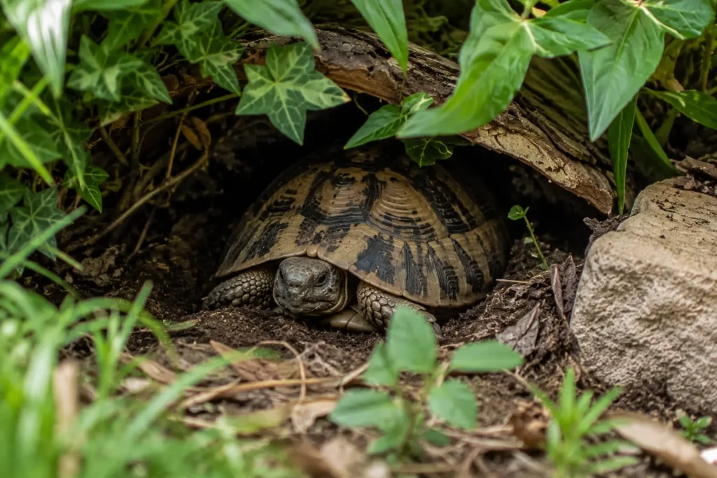 tortue terrestre cachette