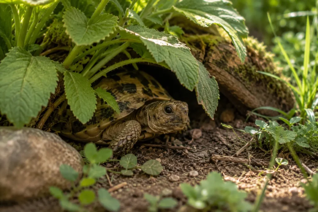 tortue terrestre cachette adaptation normale