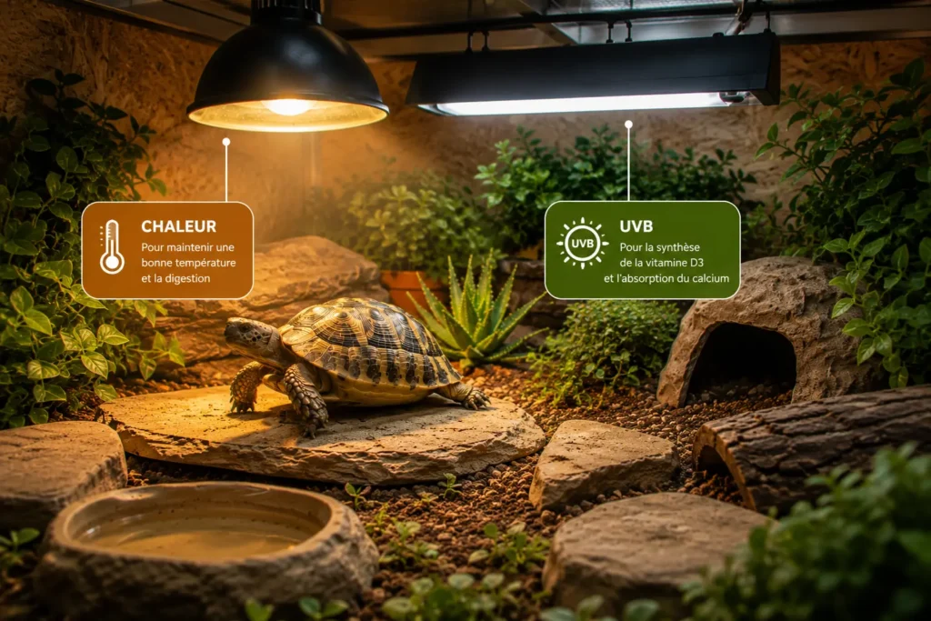 difference chaleur uvb tortue terrestre