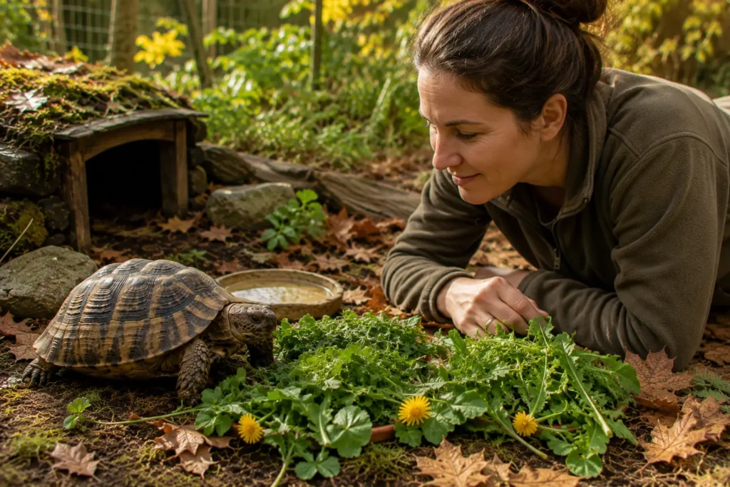 alimentation tortue terrestre avant hiver