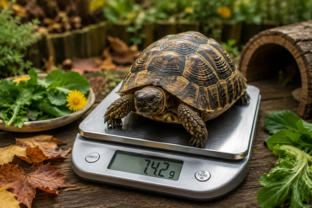 peser tortue terrestre avant hibernation