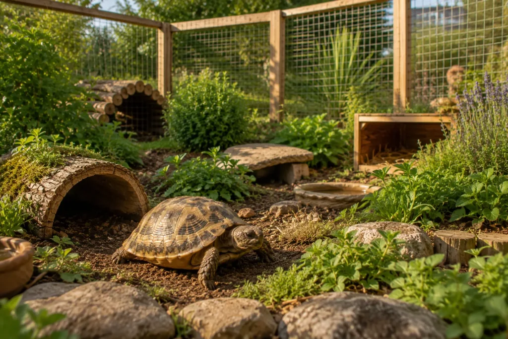 sécurité tortue terrestre enclos protégé
