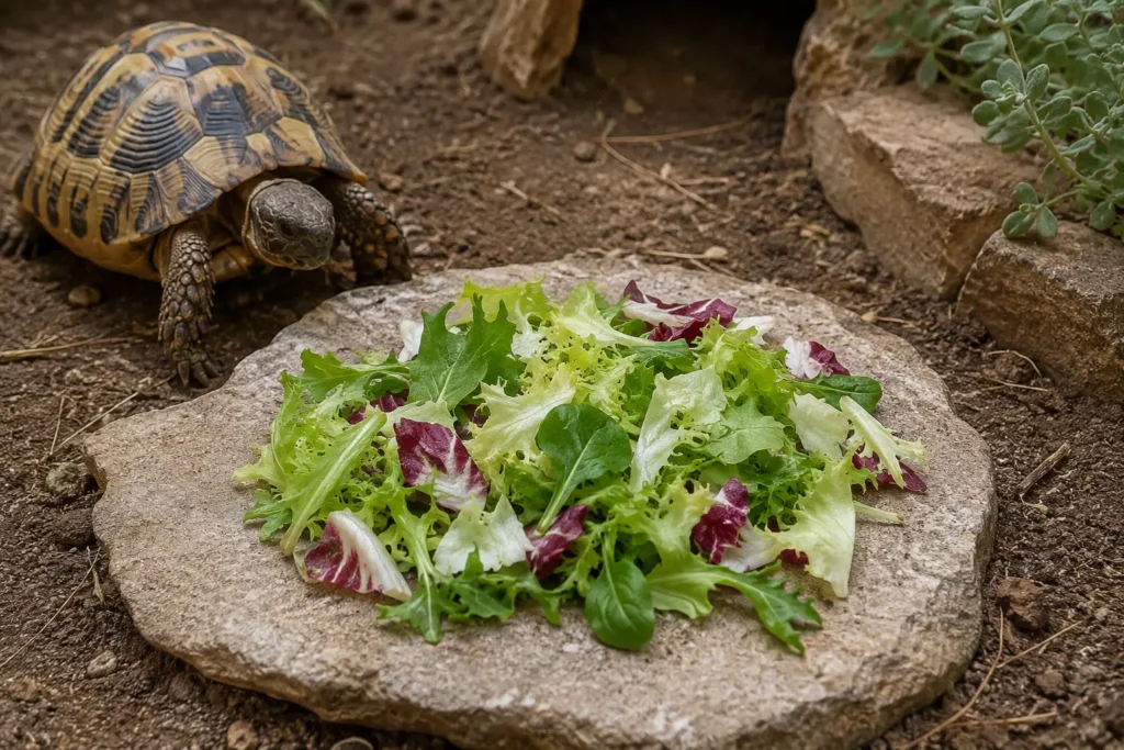 Mélange d’endive, de scarole et de radicchio pour tortue terrestre