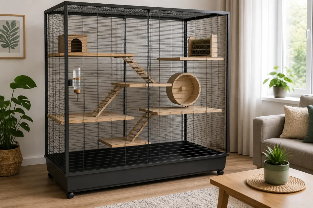 grande cage vide adaptée à un octodon