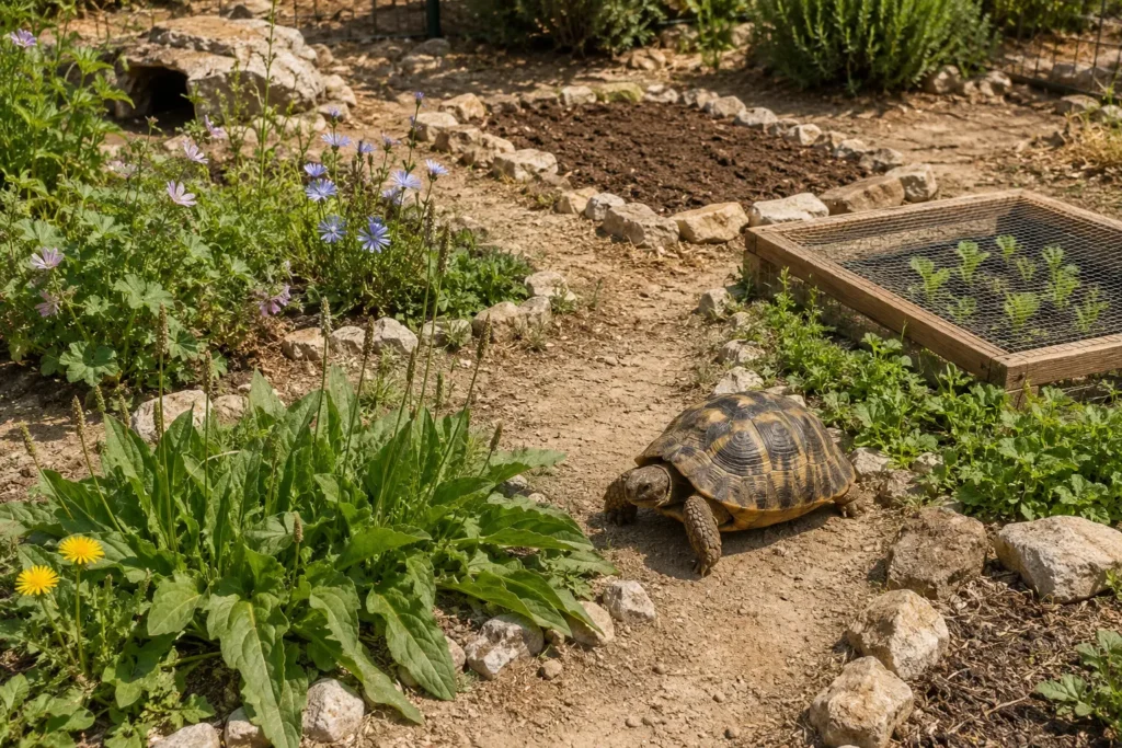 Comment semer des plantes dans un enclos pour tortue terrestre ?