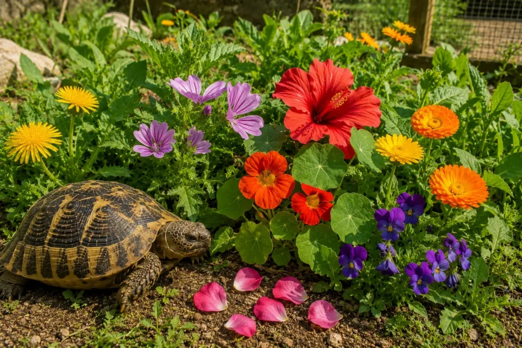 Fleurs comestibles non traitées cultivées dans un jardin propre